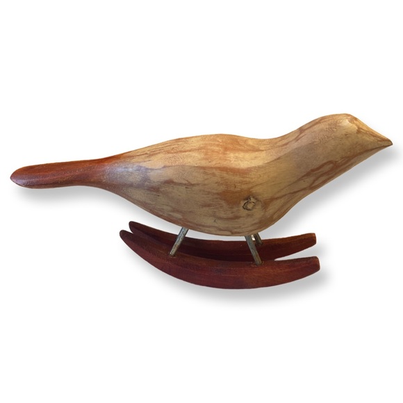 Unique Hand-Carved Wooden Rocking Bird from the Philippines - Picture 5 of 8